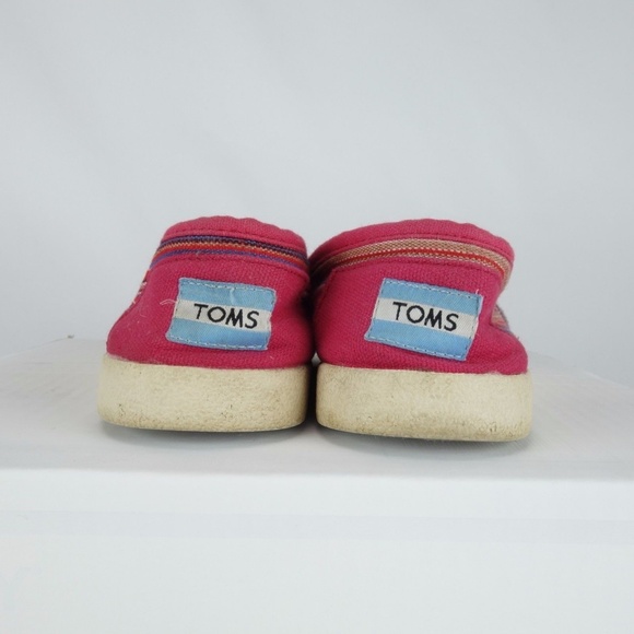 Toms Pink Blue Red Canvas Classic Flats sz 5 #SA21 - Picture 7 of 9